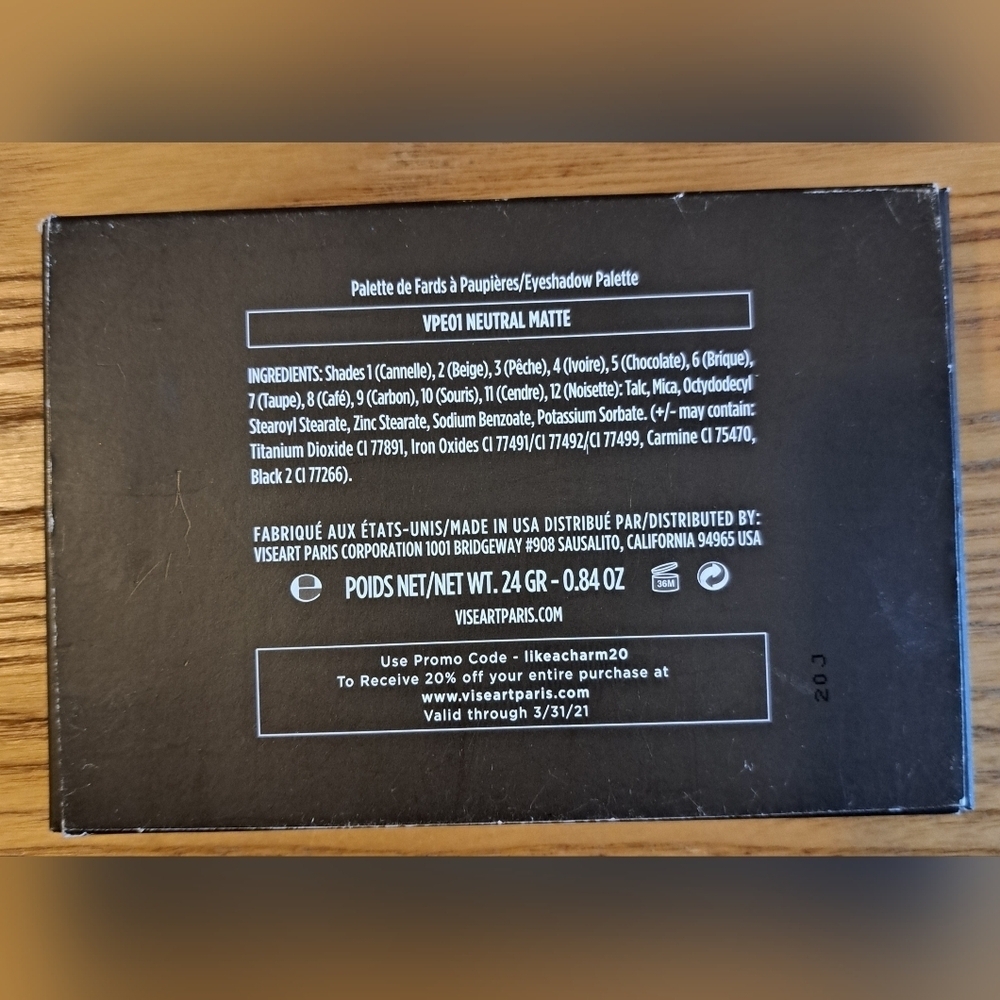 NIB Viseart Ombre Professional 12 Pan Eyeshadow Cosmetic Beauty Makeup Palette - Picture 3 of 3
